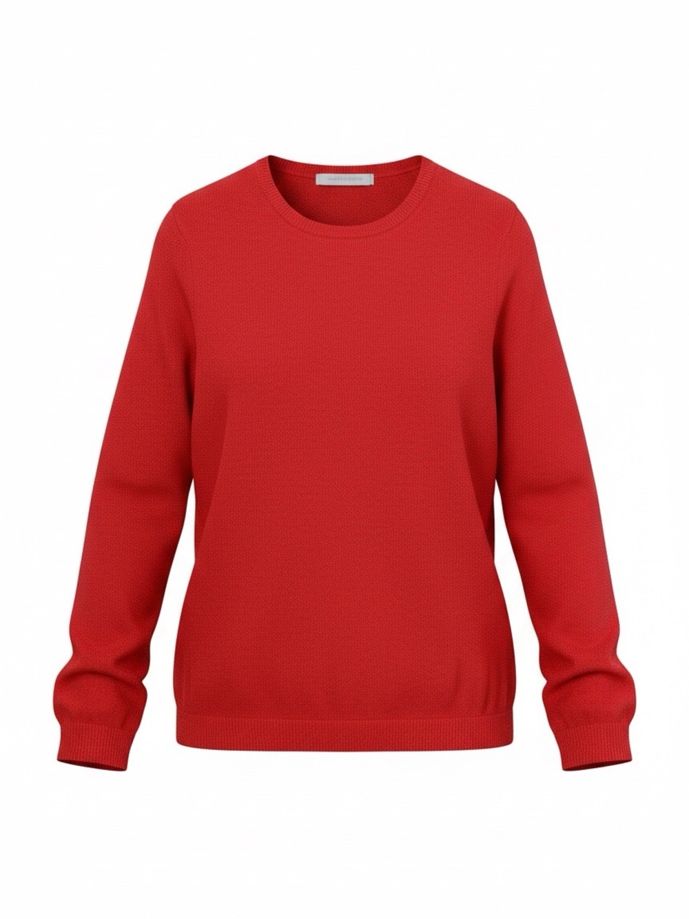 Cashmere Neiman Marcus Women’s Bright Red Long-Sleeve Crewneck Top
